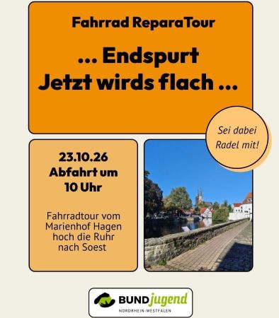 von Hagen nach Soest geht's 73,6 km die Ruhr entlang, 340 Hm sind zu überwinden © FÖJ BUNDjugend NRW