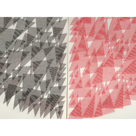 Ignacio Uriarte, Triangular Circle Suite, 2021, Schreibmaschinenzeichnung auf Papier (Detail) &copy; © Ignacio Uriarte VG BILD-KUNST Bonn, 2026, PhC Simon Vogel